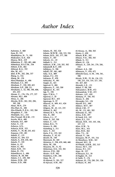 Author Index .